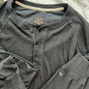 Rag & Bone black long sleeve Henley shirt